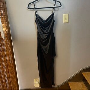 NWT Forever 21 elegant satin formal black maxi Dress